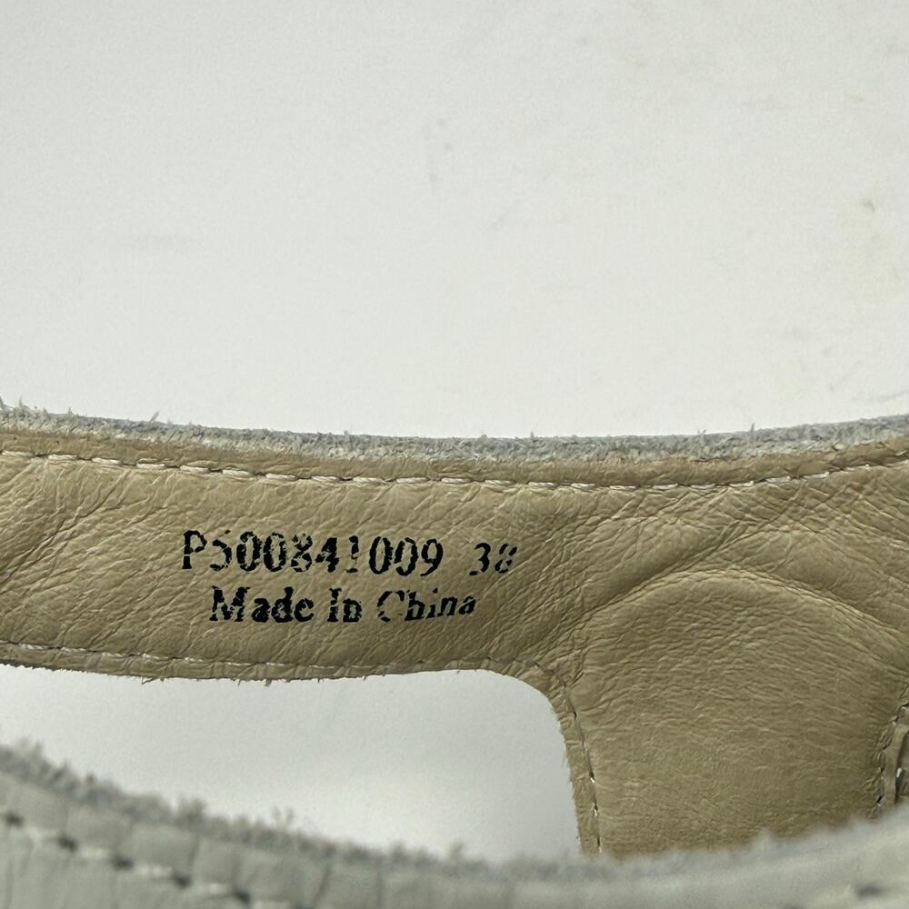 Fly London Yuta Wedge Sandal Cream Platinum Leather Laces Size 38 EUC - Picture 6 of 7